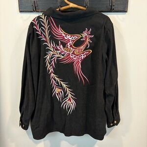 Vintage Bob Mackie Embroidered Rooster Art to Wear Jacket Size 1X